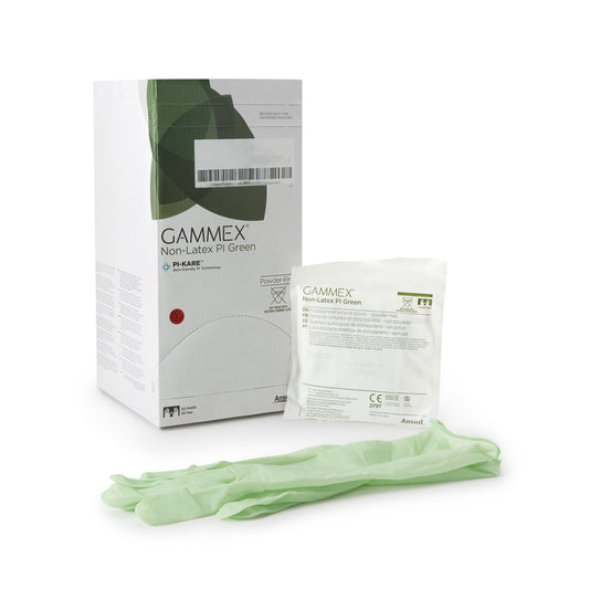 Surgical Glove GAMMEX® Non-Latex PI Green Size 8.5 Sterile Polyisoprene Standard Cuff Length Micro-Textured Light Green Chemo Tested