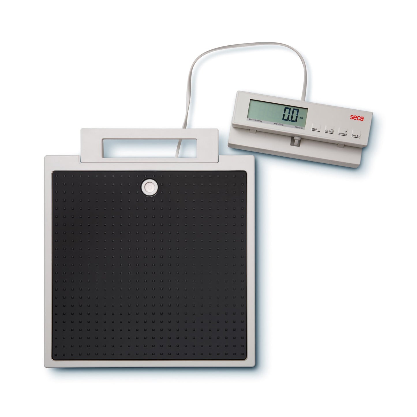 Floor Scale with Remote Indicator seca® 869 LCD Display 550 lbs. / 250 kg Capacity Black AC Adapter / Battery Operated