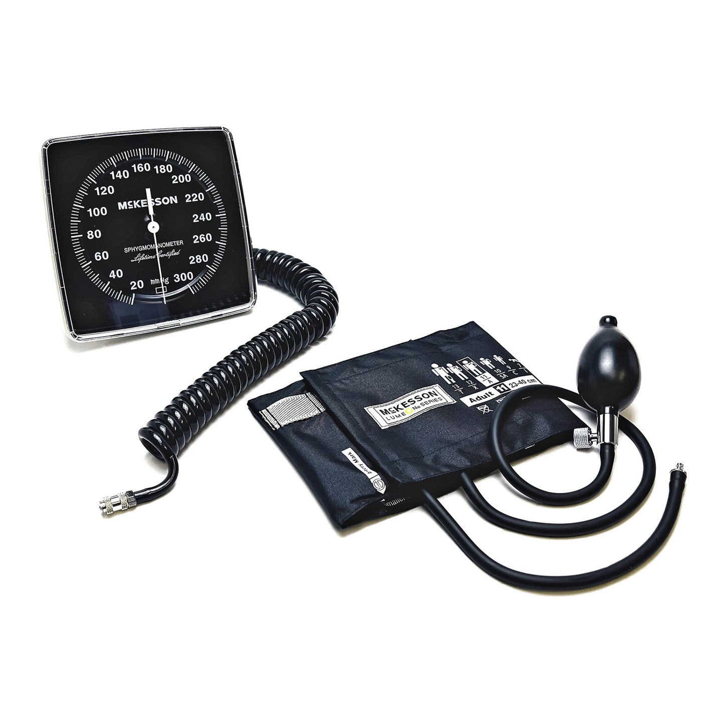 Aneroid Sphygmomanometer Unit McKesson LUMEON™ Adult Cuff Nylon Cuff 23 - 40 cm Wall Mount