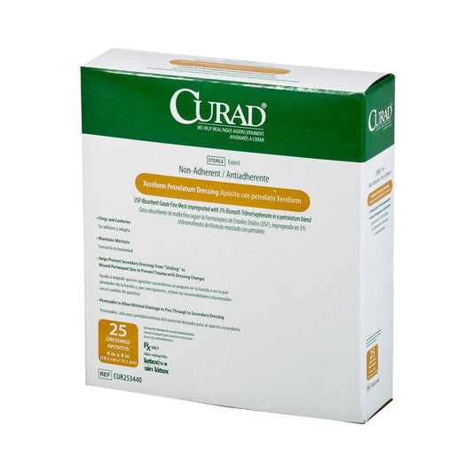Xeroform Petrolatum Impregnated Dressing Curad® Square 4 X 4 Inch Sterile