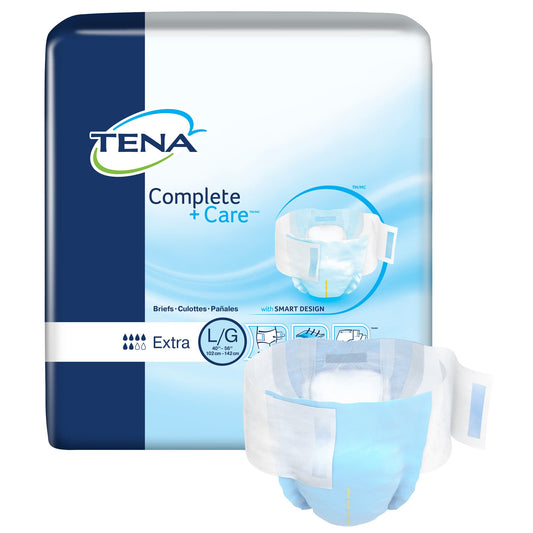 Unisex Adult Incontinence Brief TENA® Complete + Care™ Large Disposable Moderate Absorbency