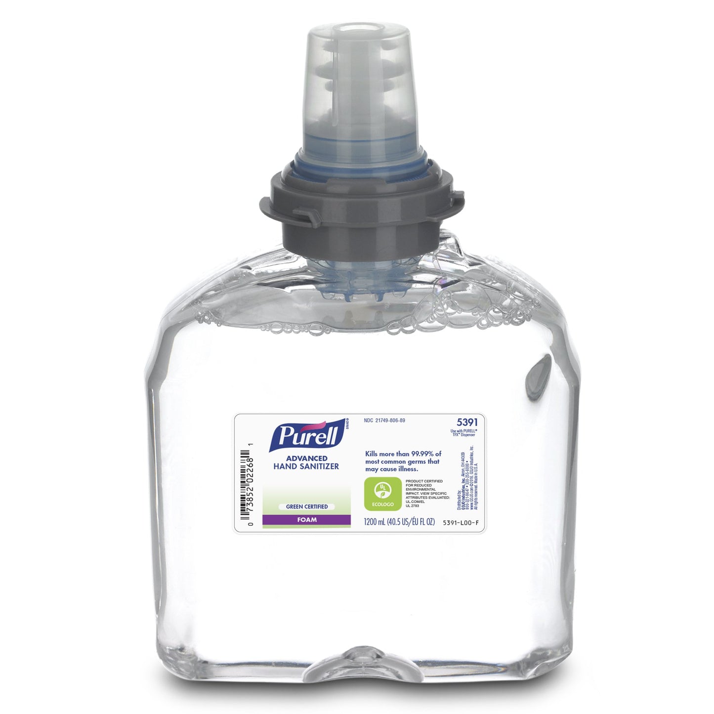 Hand Sanitizer Purell® Advanced 1,200 mL Ethyl Alcohol Foaming Dispenser Refill Bottle