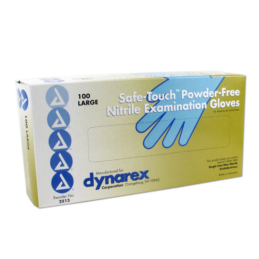 Exam Glove Safe-Touch™ Large NonSterile Nitrile Standard Cuff Length Textured Fingertips Blue Not Rated