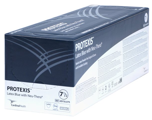 Surgical Glove Protexis™ Latex Blue with Neu-Thera® Size 7 Sterile Latex Standard Cuff Length Smooth Blue Not Chemo Approved