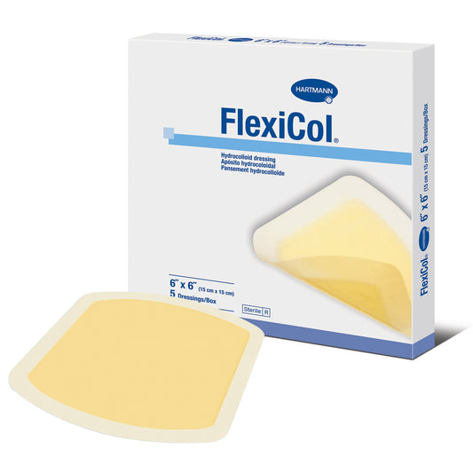Hydrocolloid Dressing FlexiCol® Without Backing 6 X 6 Inch Square Hydrocolloid