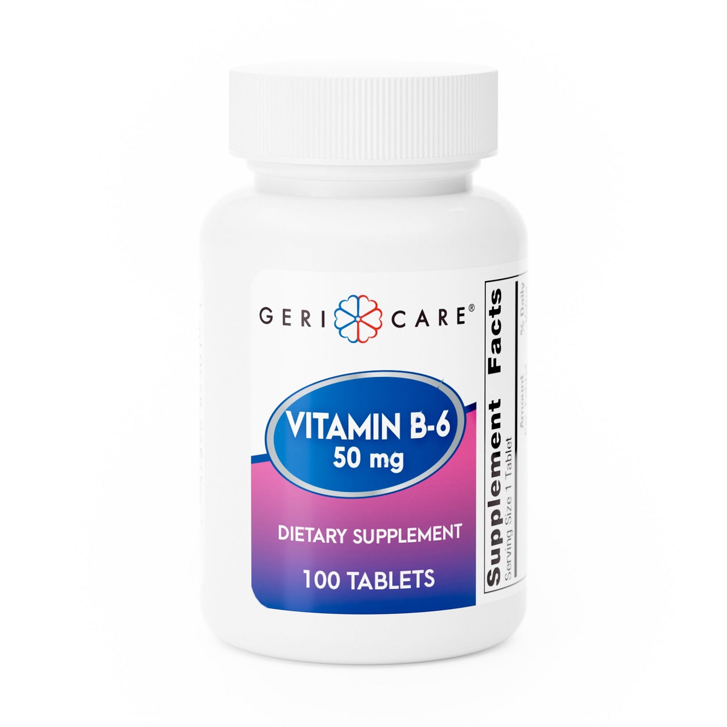 Vitamin Supplement Geri-Care® Vitamin B6 50 mg Strength Tablet 100 per Bottle