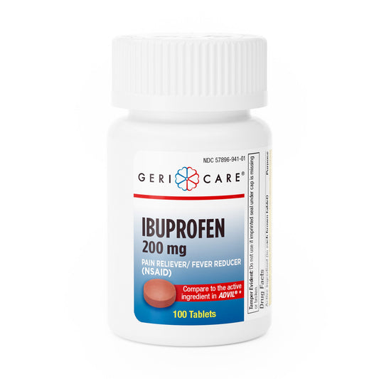 Pain Relief Geri-Care® 200 mg Strength Ibuprofen Tablet 100 per Bottle