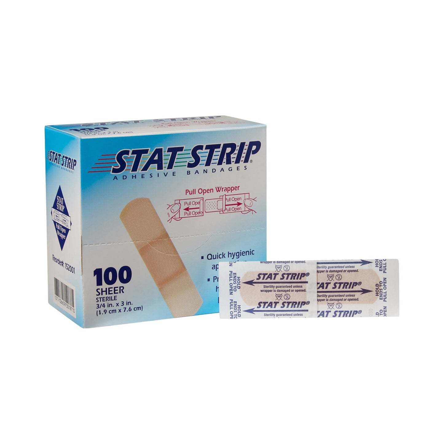 Adhesive Strip Stat Strip® Plastic Tan 3/4 X 3 Inch Sterile