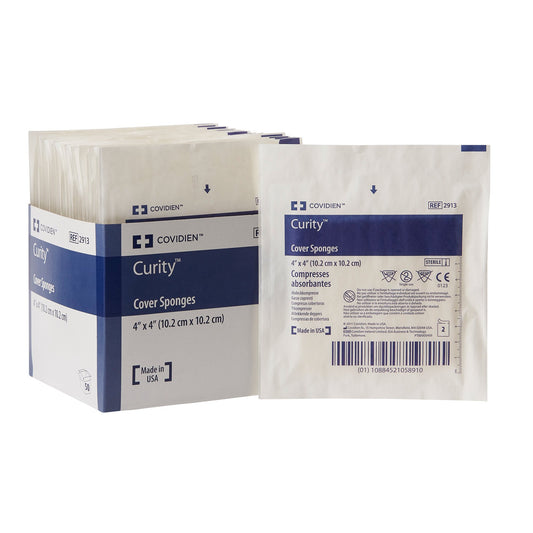Cellulose Filled Nonwoven Sponge Curity™ 4 X 4 Inch 4-Ply Sterile 2 per Pack