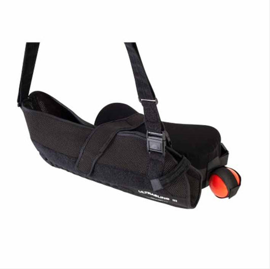 Sling with Abduction Pillow DonJoy® UltraSling® III Medium Nylon / Mesh Fabric / Polyester / Polyurethane Foam / Terry Cloth Buckle Closure / Hook and Loop Strap Closure Left or Right Arm