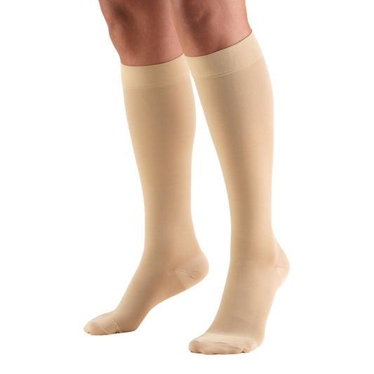 Compression Stocking Truform® Knee High X-Large Beige Closed Toe