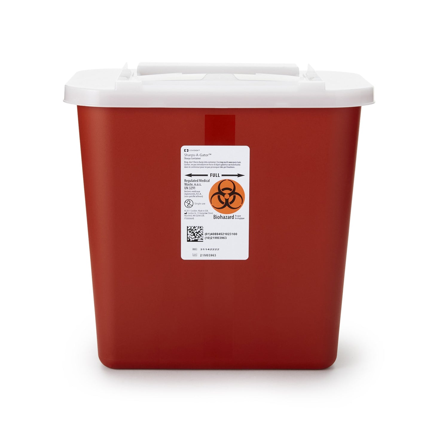 Sharps Container Sharps-A-Gator™ Red Base 10-1/4 H X 7 D X 10-1/2 W Inch Vertical Entry 2 Gallon
