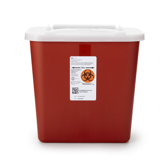 Sharps Container Sharps-A-Gator™ Red Base 10-1/4 H X 7 D X 10-1/2 W Inch Vertical Entry 2 Gallon