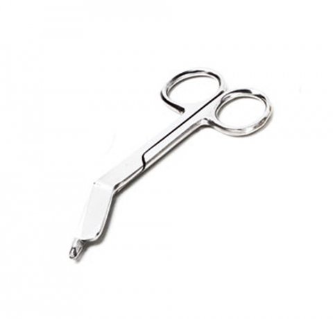 Bandage Scissors ADC® Lister 7-1/2 Inch Length Floor / Office Grade Pakistani Stainless Steel NonSterile Finger Ring Handle Angled Blunt Tip / Blunt Tip