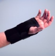 Wrist Brace Deluxe Aluminum / Cotton Flannel / Nylon / Trilaminate Foam Right Hand Black Medium
