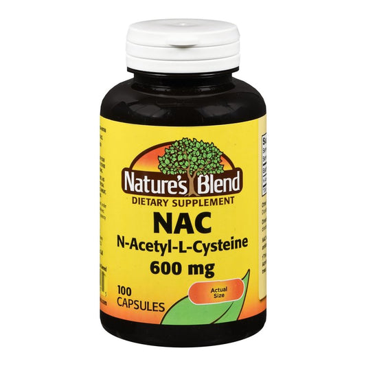 Dietary Supplement Nature's Blend acetylcysteine 600 mg Strength Capsule 100 per Bottle