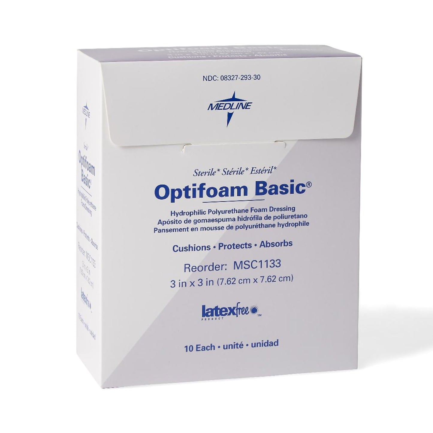 Foam Dressing Optifoam® Basic 3 X 3 Inch Without Border Without Film Backing Nonadhesive Square Sterile