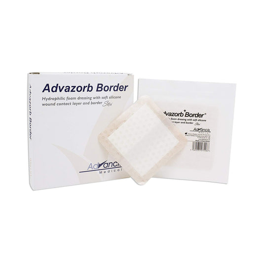 Foam Dressing Advazorb Border® 6 X 6 Inch With Border Waterproof Backing Silicone Face and Border Square Sterile