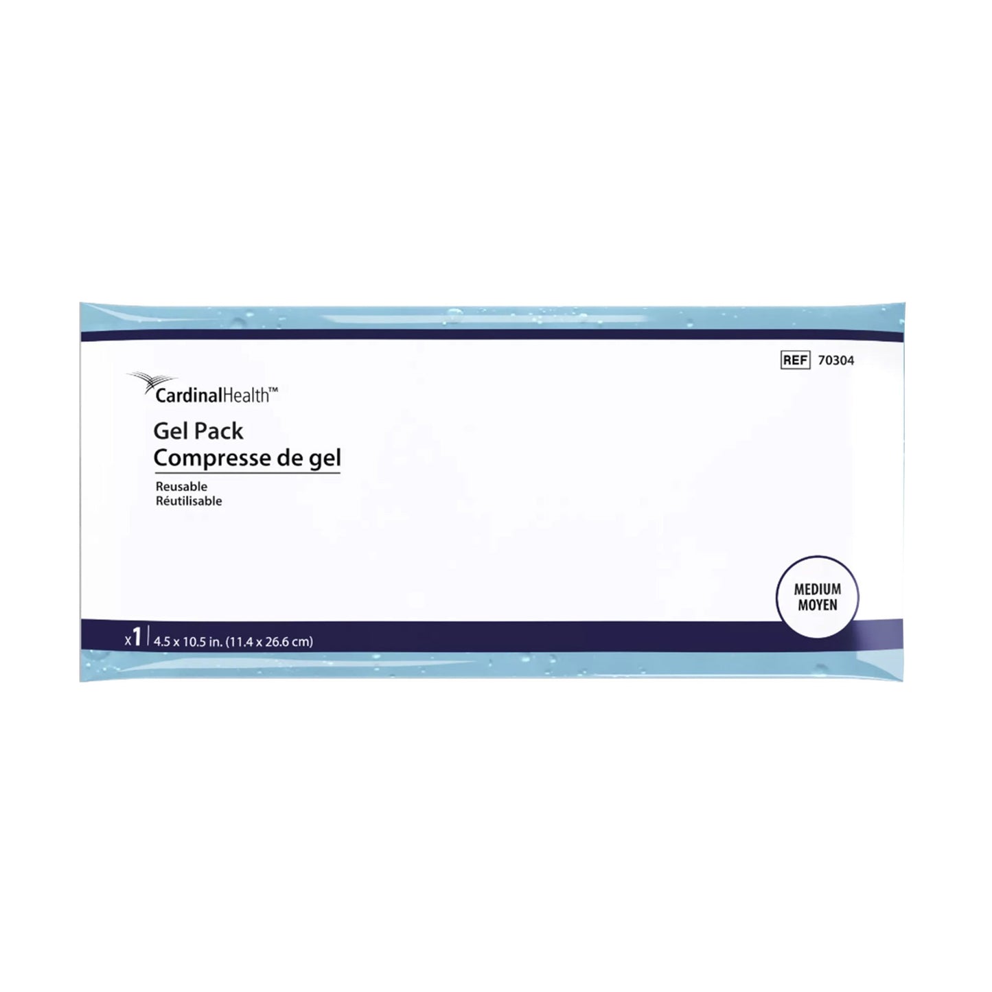 Hot / Cold Pack Cardinal Health™ General Purpose Medium 4-1/2 X 10-1/2 Inch Plastic / Gel Reusable