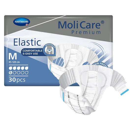 Unisex Adult Incontinence Brief MoliCare® Premium Elastic 6D Medium Disposable Moderate Absorbency