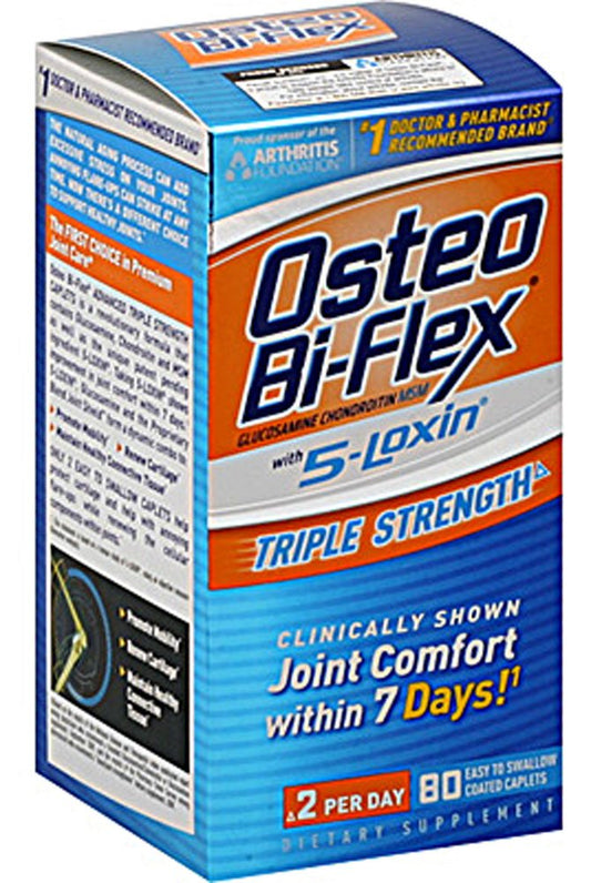 Joint Health Supplement Osteo-Bi-Flex® with 5 Loxin® Advanced Glucosamine 1,500 mg Strength Caplet 80 per Bottle