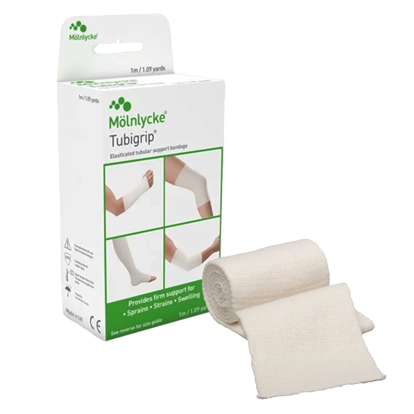 Elastic Tubular Support Bandage Tubigrip® 3 Inch X 1 Yard Large Arm / Medium Ankle / Small Knee Pull On Natural NonSterile Size D Standard Compression