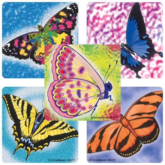 SmileMakers® 100 per Box Butterflies Sticker 2-1/2 Inch