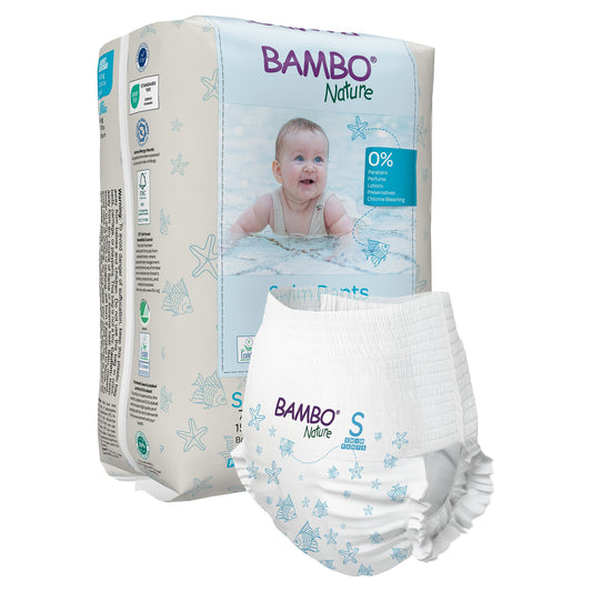 Unisex Baby Swim Diaper Bambo® Nature Pull On with Tear Away Seams Small Disposable Heavy Absorbency