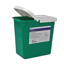 Non-Infectious Waste Container EnviroStar™ Green Base 17-3/4 H X 11 W X 15-1/2 D Inch Vertical Entry 8 Gallon
