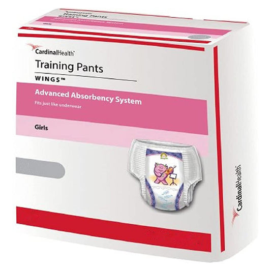 Female Toddler Training Pants Cardinal Health™ Wings™ Pull On with Tear Away Seams Size 3T to 4T Disposable Heavy Absorbency