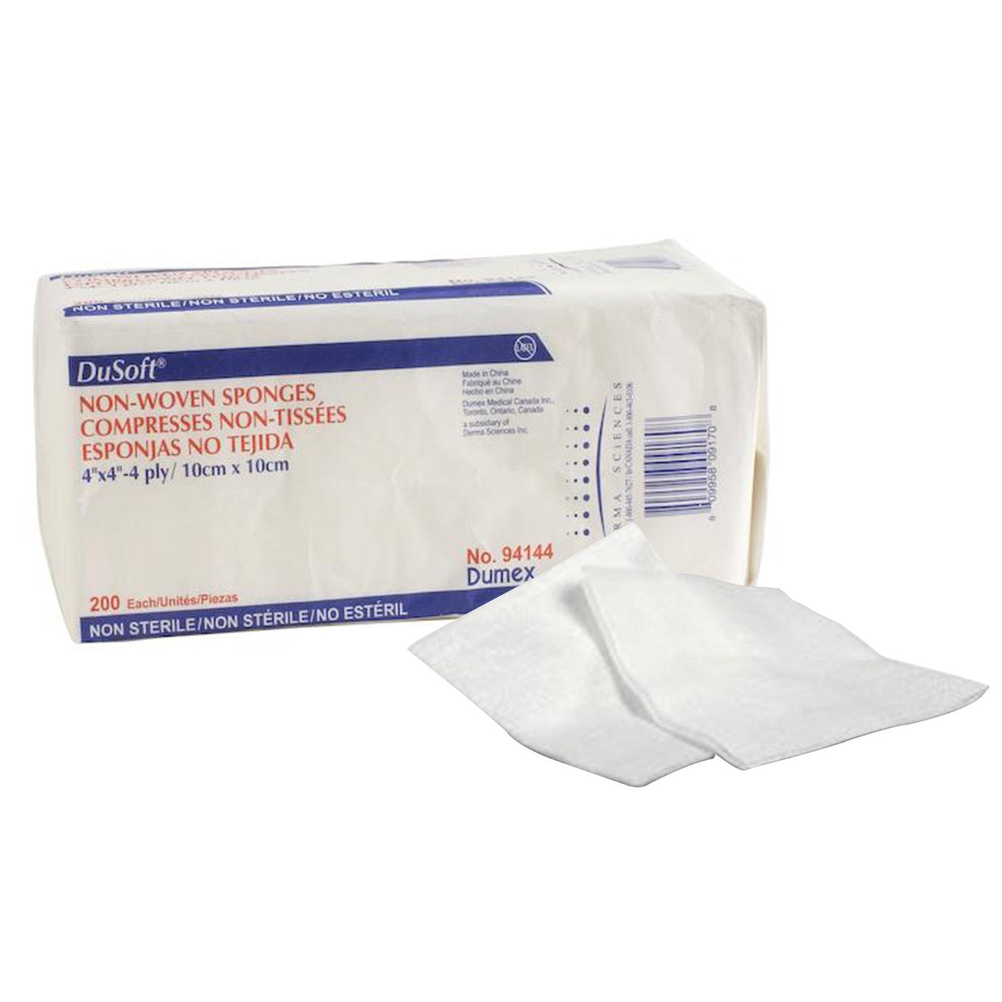 Nonwoven Sponge Dusoft 4 X 4 Inch 4-Ply NonSterile 200 per Pack