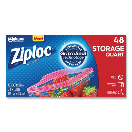 Reclosable Bag Ziploc® 7 X 7-7/16 Inch Plastic Clear / White Block Zipper Closure