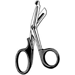 Utility Scissors Sklar® Multi-Cut 7-1/2 Inch Length OR / Surgical Grade German Stainless Steel / Plastic NonSterile Black Finger Ring Handle Angled Blunt Tip / Blunt Tip