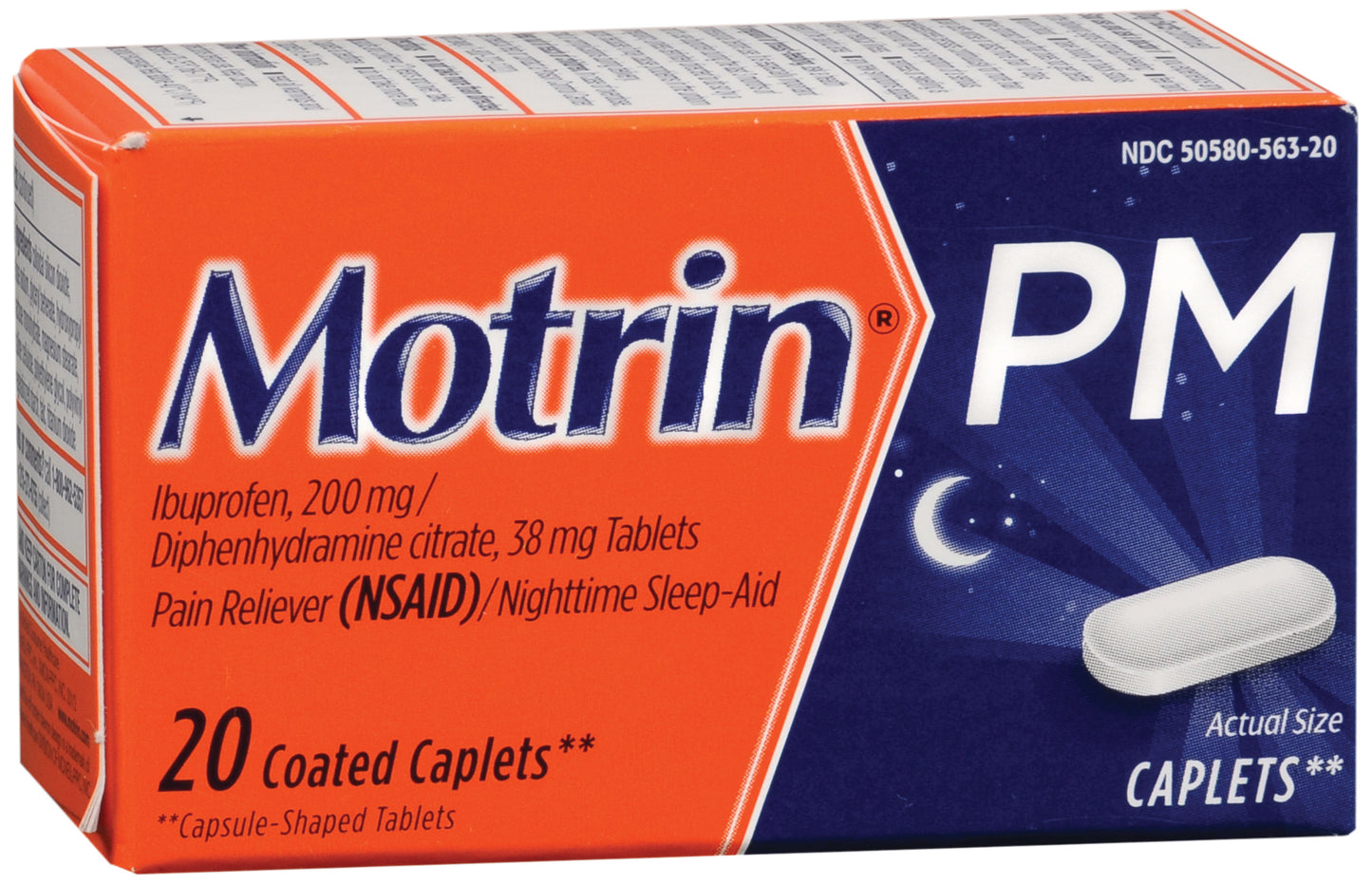 Night Time Pain Relief Motrin® PM 200 mg Strength Ibuprofen Capsule
