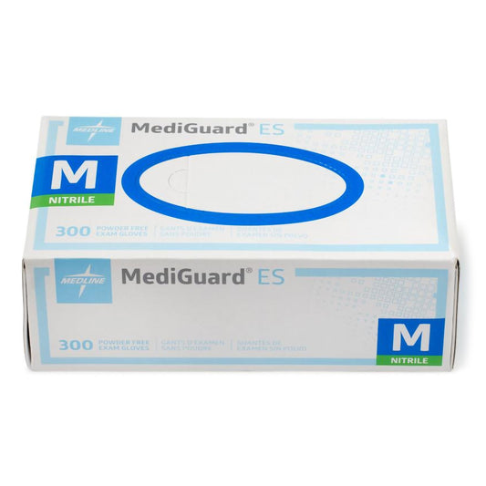 Exam Glove MediGuard® ES Medium NonSterile Nitrile Standard Cuff Length Textured Fingertips Blue Not Rated