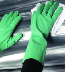 Utility Glove Showa® Medium Flock Lined Nitrile Green 13 Inch Straight Cuff NonSterile
