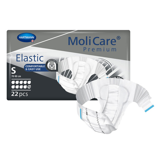 Unisex Adult Incontinence Brief MoliCare® Premium Elastic 10D Small Disposable Heavy Absorbency
