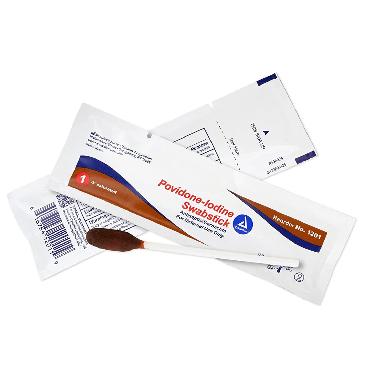Impregnated Swabstick Dynarex 10% Strength Povidone Iodine Individual Packet NonSterile