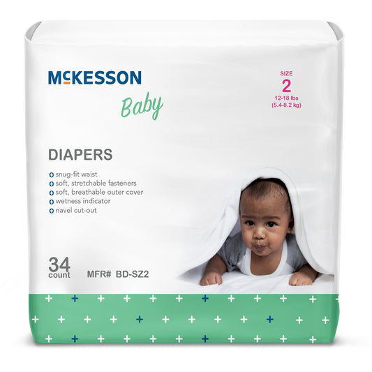Unisex Baby Diaper McKesson Size 2 Disposable Heavy Absorbency