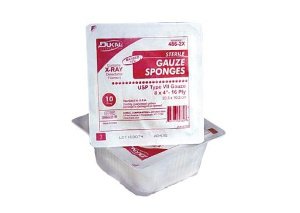 Gauze Sponge Dukal™ 4 X 4 Inch 16-Ply Sterile X-Ray Detectable 10 per Pack