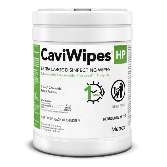 Surface Disinfectant Cleaner CaviWipes™ HP XL Peroxide Based Manual Pull Wipe 65 Count Canister Scented NonSterile