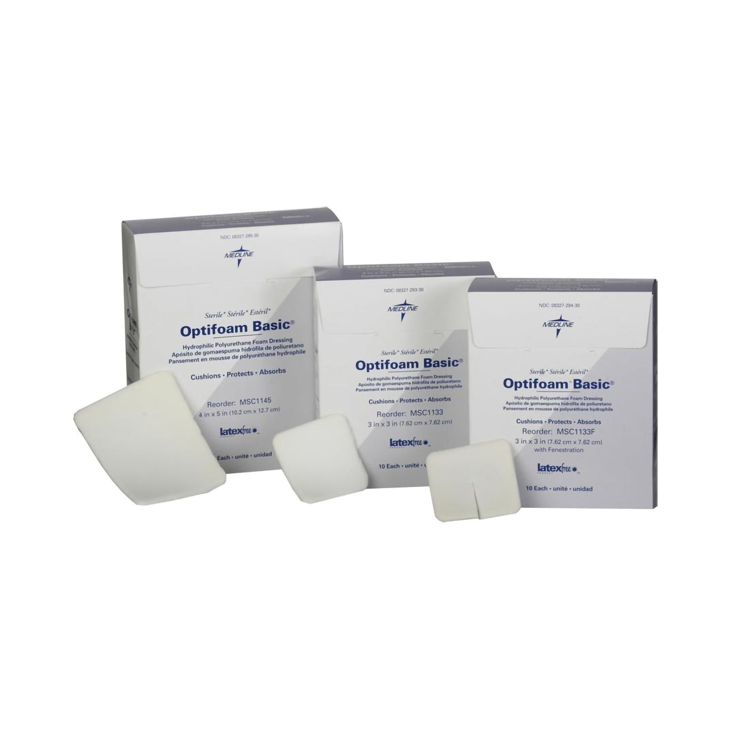 Foam Dressing Optifoam® Basic 3 X 3 Inch Without Border Without Film Backing Nonadhesive Fenestrated Square Sterile