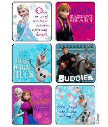 Disney® 75 per Pack Frozen Snowflakes n Slogans Sticker 2-1/2 Inch