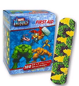 Adhesive Strip Plastic Kid Design (The Hulk) 3/4 X 3 Inch Sterile