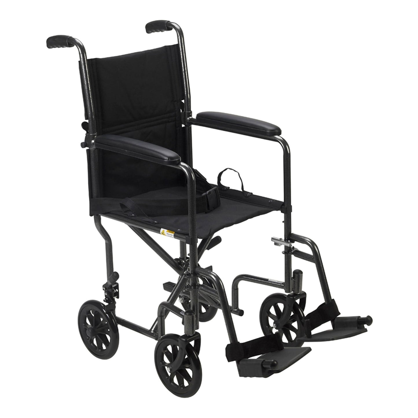 Transport Chair drive™ 17 Inch Seat Width Full Length Arm Swing-Away Footrest Steel Frame with Silver Vein Finish