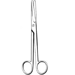 Dissecting Scissors Merit™ Mayo 6-3/4 Inch Length Floor / Office Grade Pakistani Stainless Steel NonSterile Finger Ring Handle Straight Blunt Tip / Blunt Tip