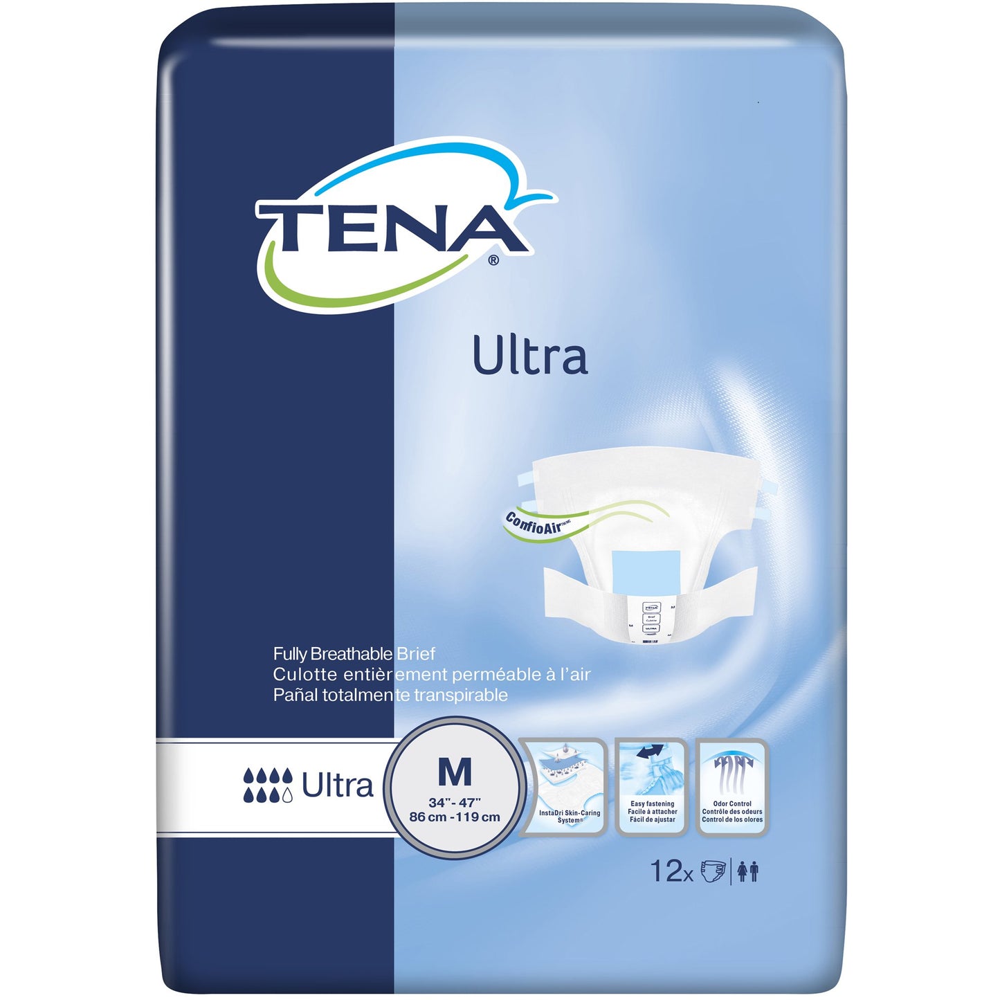 Unisex Adult Incontinence Brief TENA® Ultra Medium Disposable Heavy Absorbency