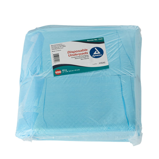 Disposable Underpad Dynarex® 17 X 24 Inch Fluff Light Absorbency
