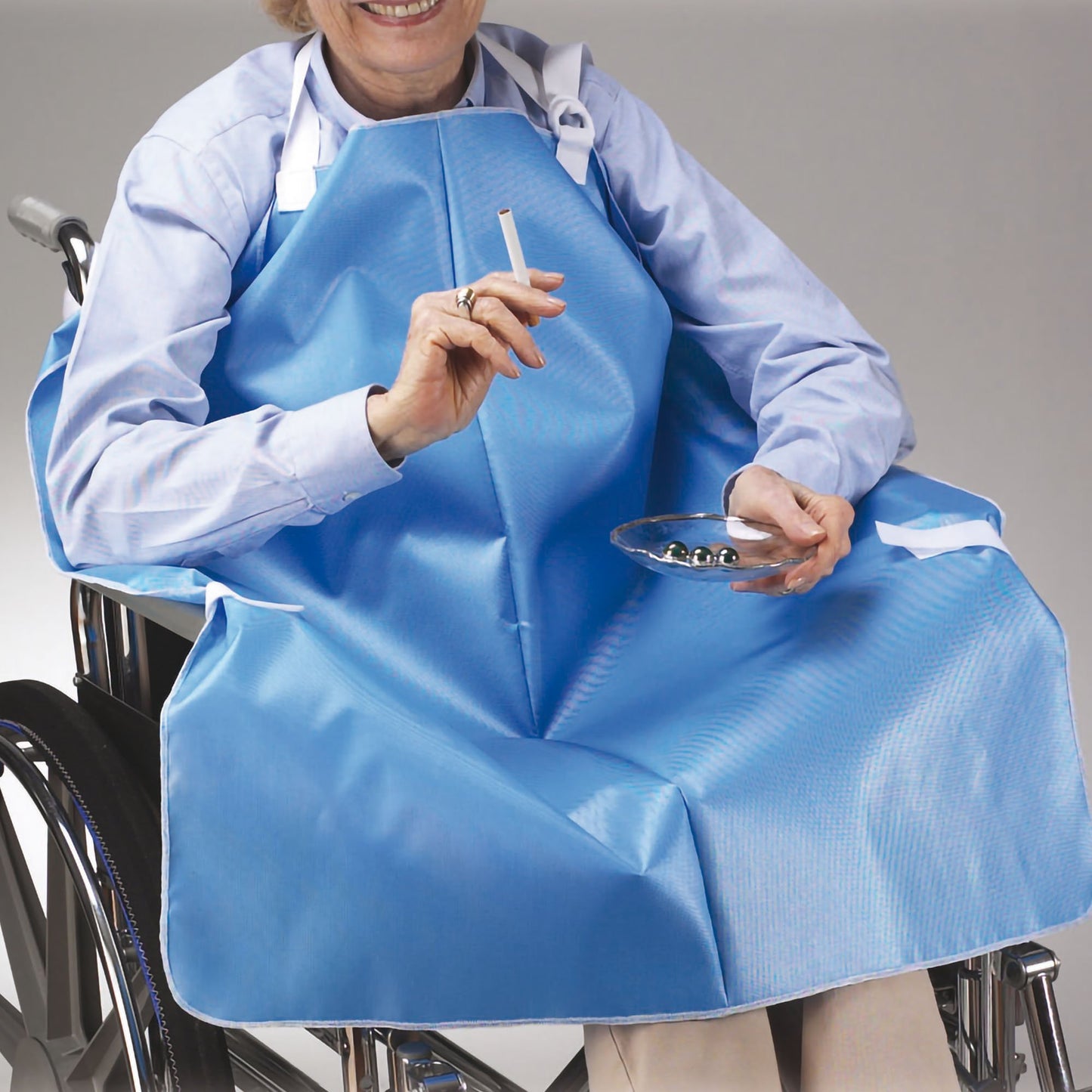 Smoker's Apron No-Flame™ One Size Fits Most Blue Reusable