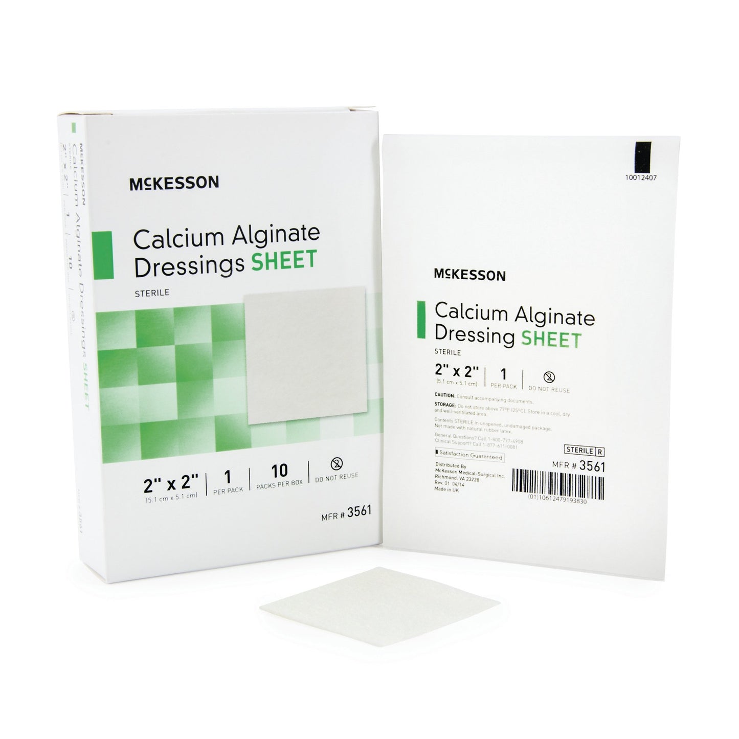 Alginate Dressing McKesson 2 X 2 Inch Square
